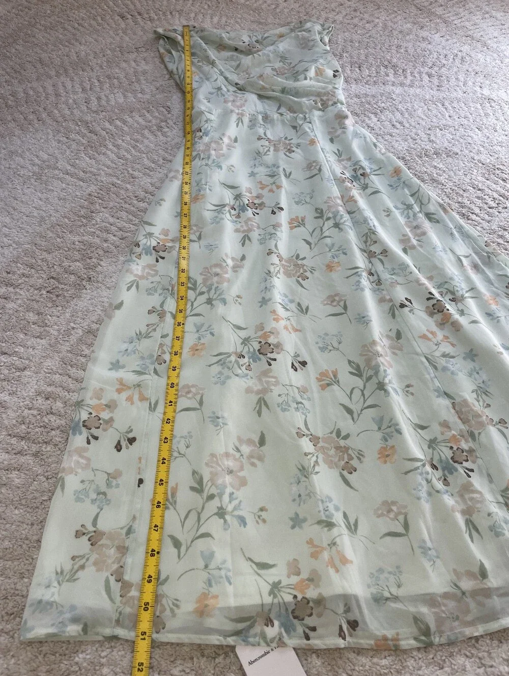 Abercombrie & Fixh NWT Sleeveless Floral Cowl Back Maxi Dress - Mint Size M